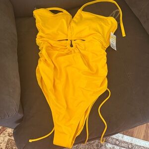 Vibrant Yellow One-Piece Swimsuit